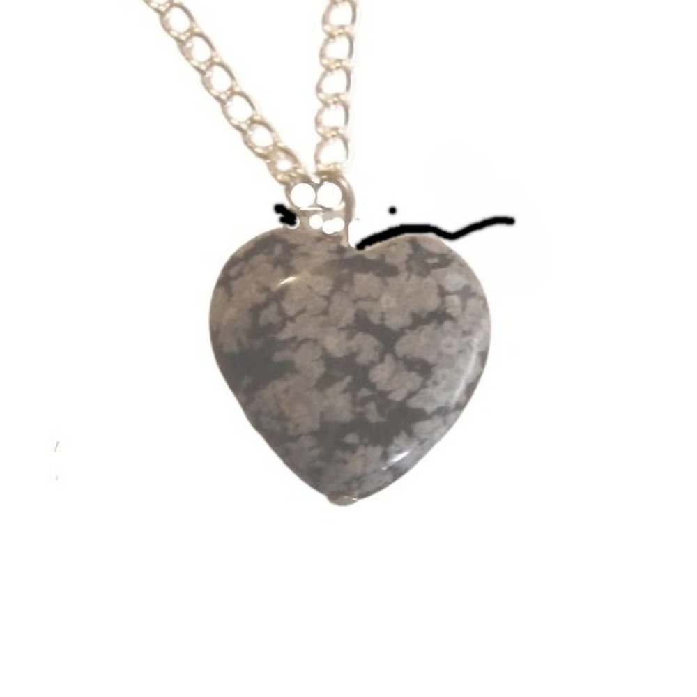 Silver Crazy Lace heart necklace 3036
